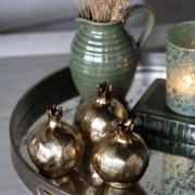 Set of Three Pomegranate Decorations - Gold